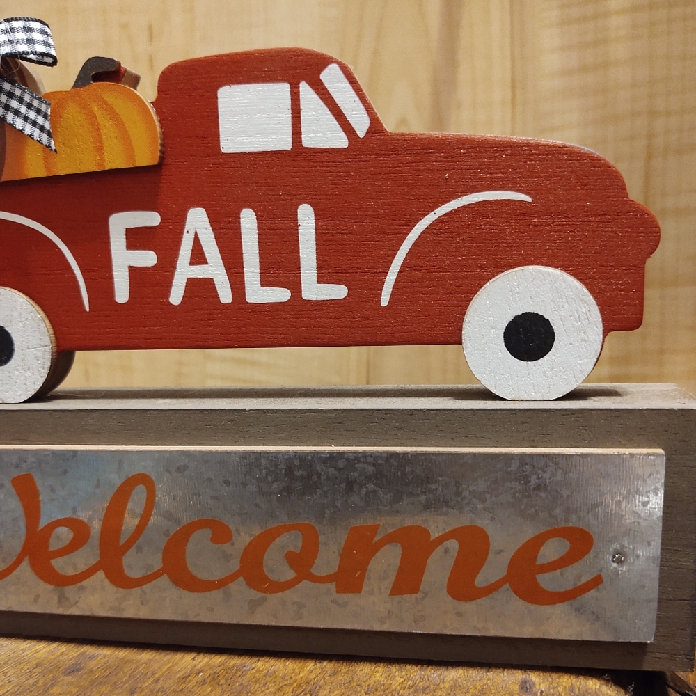 Fall Welcome Sign Truck Farm House Rustic Decor - Picture 4 of 6
